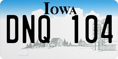 IA license plate DNQ104