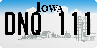 IA license plate DNQ111