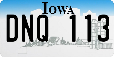 IA license plate DNQ113