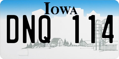 IA license plate DNQ114
