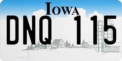 IA license plate DNQ115