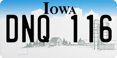 IA license plate DNQ116