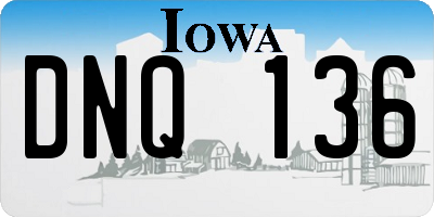 IA license plate DNQ136