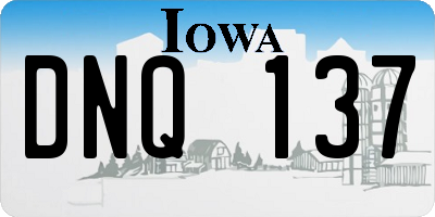 IA license plate DNQ137