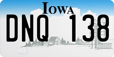 IA license plate DNQ138