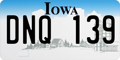 IA license plate DNQ139