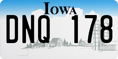 IA license plate DNQ178