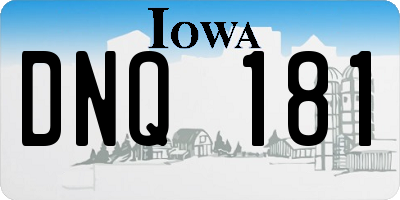 IA license plate DNQ181