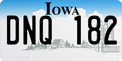 IA license plate DNQ182