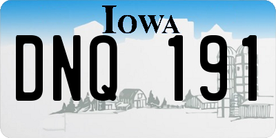 IA license plate DNQ191