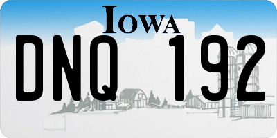 IA license plate DNQ192