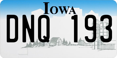 IA license plate DNQ193