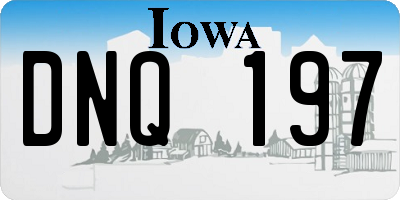IA license plate DNQ197
