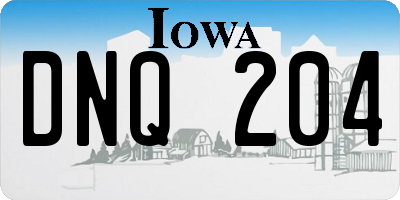 IA license plate DNQ204