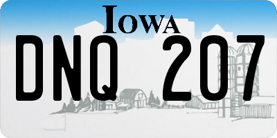 IA license plate DNQ207