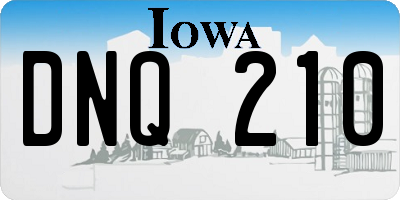 IA license plate DNQ210