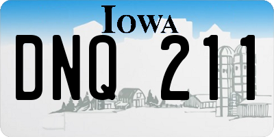 IA license plate DNQ211