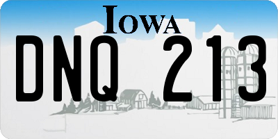 IA license plate DNQ213