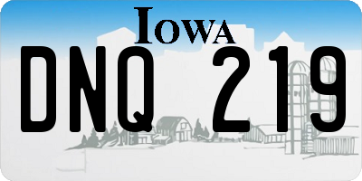 IA license plate DNQ219