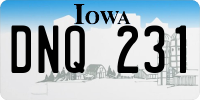 IA license plate DNQ231