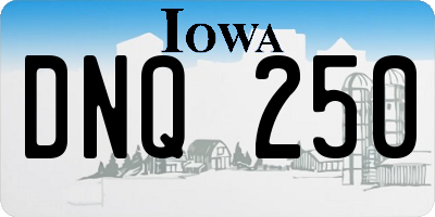 IA license plate DNQ250