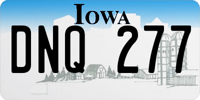 IA license plate DNQ277