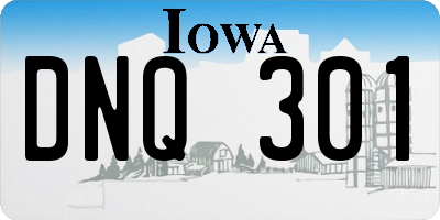 IA license plate DNQ301