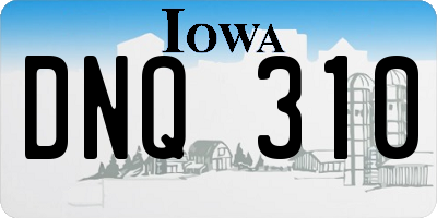 IA license plate DNQ310