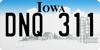 IA license plate DNQ311