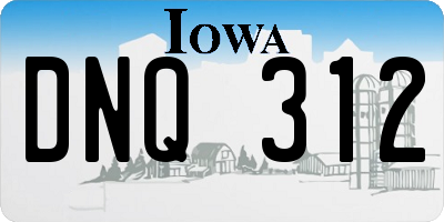 IA license plate DNQ312