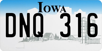 IA license plate DNQ316