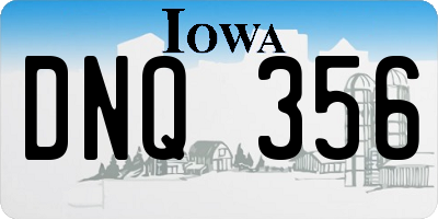 IA license plate DNQ356
