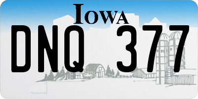 IA license plate DNQ377