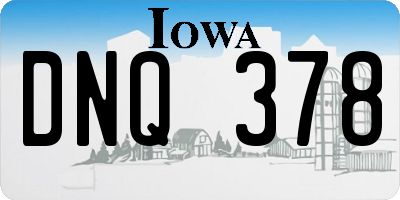 IA license plate DNQ378