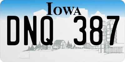 IA license plate DNQ387