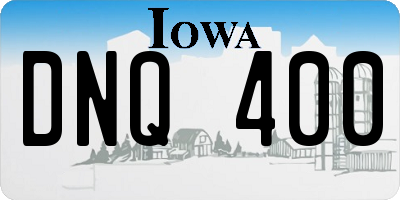 IA license plate DNQ400
