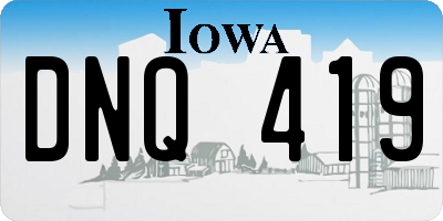 IA license plate DNQ419