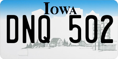 IA license plate DNQ502