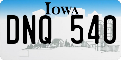 IA license plate DNQ540
