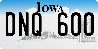 IA license plate DNQ600