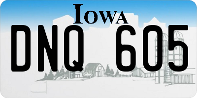 IA license plate DNQ605