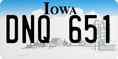 IA license plate DNQ651