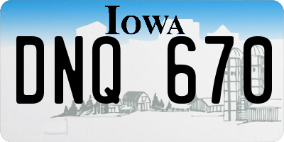 IA license plate DNQ670