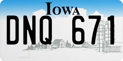 IA license plate DNQ671