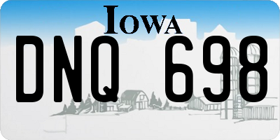 IA license plate DNQ698