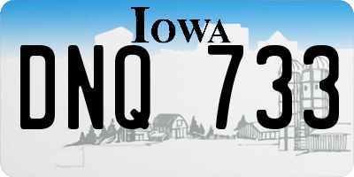 IA license plate DNQ733
