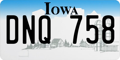 IA license plate DNQ758