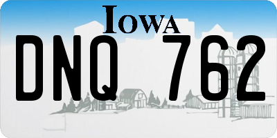 IA license plate DNQ762