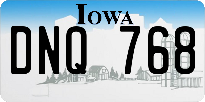 IA license plate DNQ768