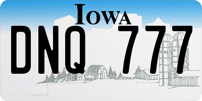 IA license plate DNQ777